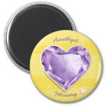 Birthstones February Amethyst Purple/lilac Heart Magnet at Zazzle