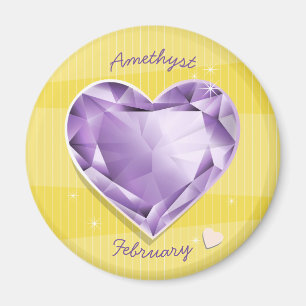 Birthstones February Amethyst Purple/lilac Heart Magnet
