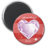 Birthstones June Alexandrite Pink Purple Heart Magnet at Zazzle