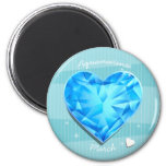 Birthstones March Aquamarine Blue Heart Magnet at Zazzle