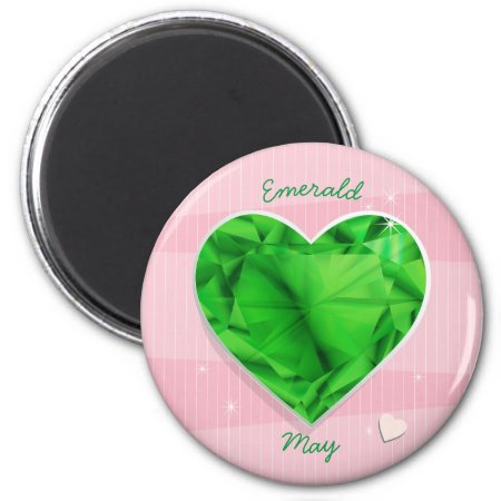 Birthstones May Emerald Green Heart Magnet