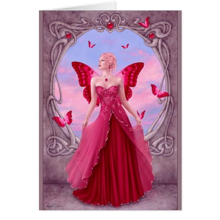 Birthstones   Ruby Fairy Greeting Card