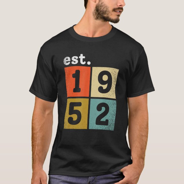 Birthyear 1952 retro and vintage designed T-Shirt (Front)