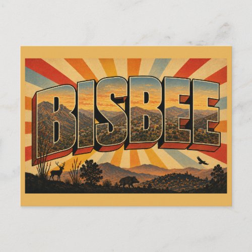 Bisbee Arizona Mountain Canyon Valley Art Postcard