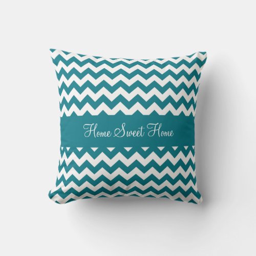 Biscay Bay Blue Chevron Throw Pillow