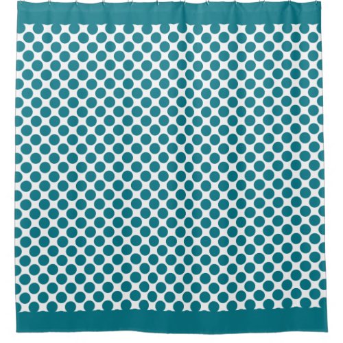 Biscay Bay Blue Polka Dots Shower Curtain