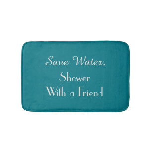 Biscay Bay Blue Save Water Funny Plush Bathroom Mat