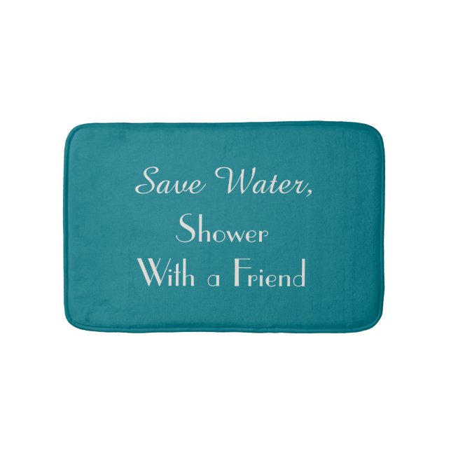 Biscay Bay Blue Save Water Funny Plush Bathroom Mat (Front)
