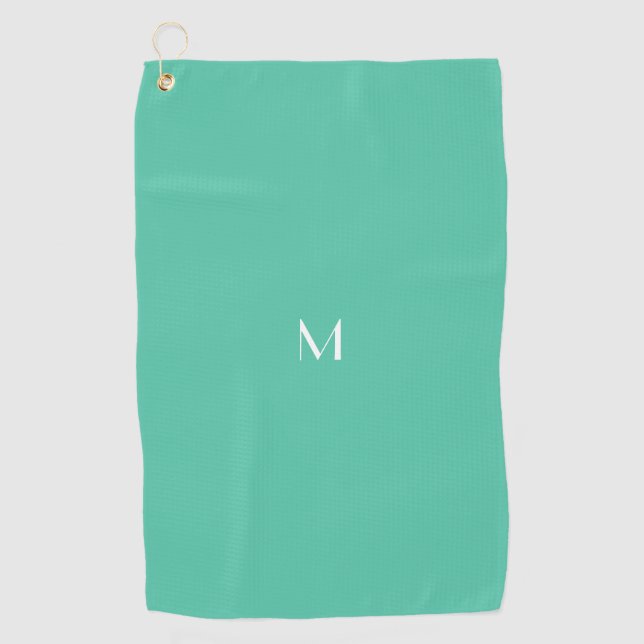 Biscay green - add monogram golf towel (Front)
