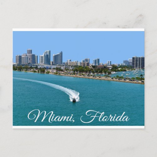 Biscayne Bay Miami Beach Florida Postcard