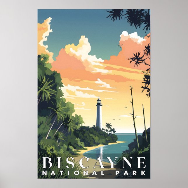 Biscayne National Park Abstract Nature Travel Wall Poster (Front)