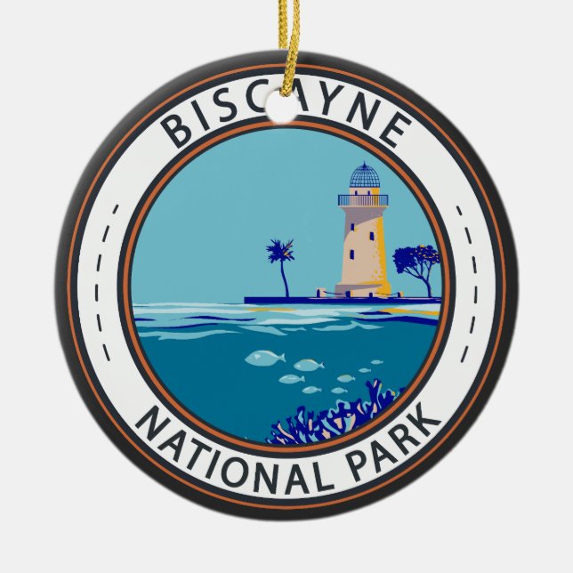 Biscayne National Park Boca Chita Key Badge Ceramic Ornament (Front)