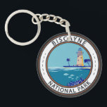 Biscayne National Park Boca Chita Key Badge Keychain<br><div class="desc">Biscayne vector artwork design. The park encompasses coral reefs,  islands and shoreline mangrove forest in the northern Florida Keys. The underwater Maritime Heritage Trail links dive sites,  most of them shipwrecks.</div>