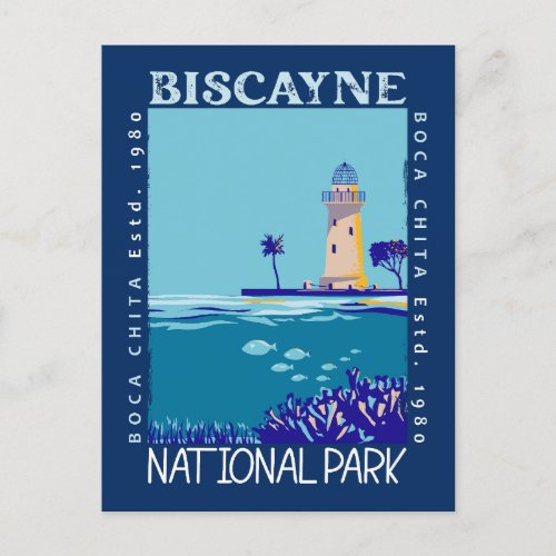 Biscayne National Park Boca Chita Key Distressed Postcard