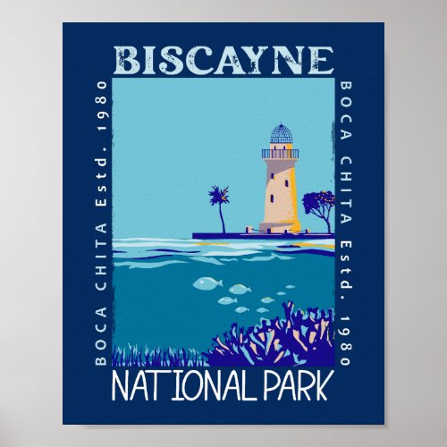 Biscayne National Park Boca Chita Key Distressed Poster