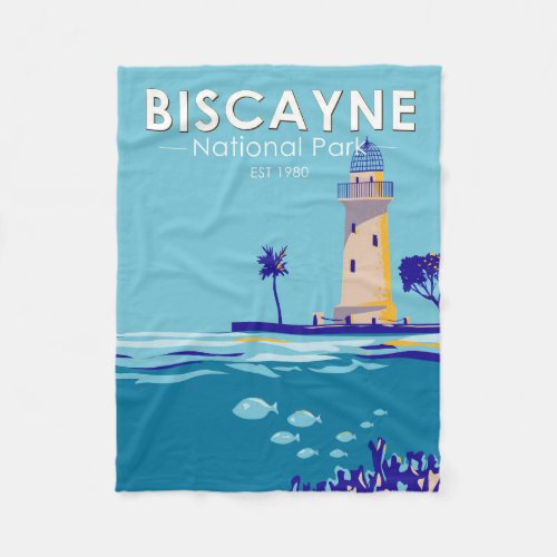 Biscayne National Park Boca Chita Key Vintage Fleece Blanket