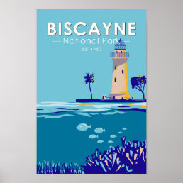 Biscayne National Park Boca Chita Key Vintage Poster