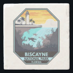 Biscayne National Park Florida Emblem Stone Coaster<br><div class="desc">Biscayne vector artwork design. The park encompasses coral reefs,  islands and shoreline mangrove forest in the northern Florida Keys. The underwater Maritime Heritage Trail links dive sites,  most of them shipwrecks.</div>