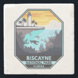 Biscayne National Park Florida Emblem Stone Coaster<br><div class="desc">Biscayne vector artwork design. The park encompasses coral reefs,  islands and shoreline mangrove forest in the northern Florida Keys. The underwater Maritime Heritage Trail links dive sites,  most of them shipwrecks.</div>