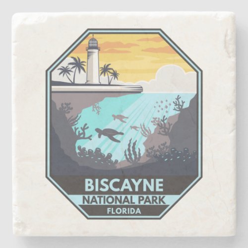 Biscayne National Park Florida Emblem Stone Coaster