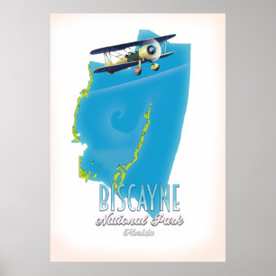Biscayne national park Florida map Poster