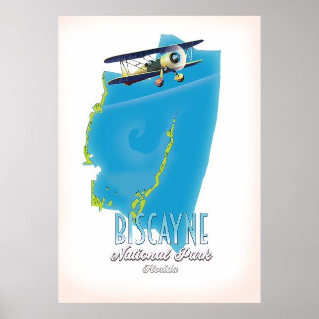 Biscayne national park Florida map Poster (Front)