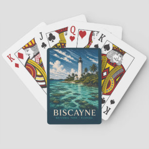 Biscayne National Park Florida Modern Woodblock Poker Cards