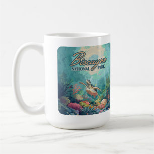 Biscayne National Park Florida Turtle Coral Retro Coffee Mug