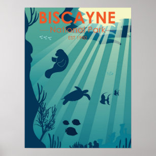 Biscayne National Park Florida Underwater Maritime Poster