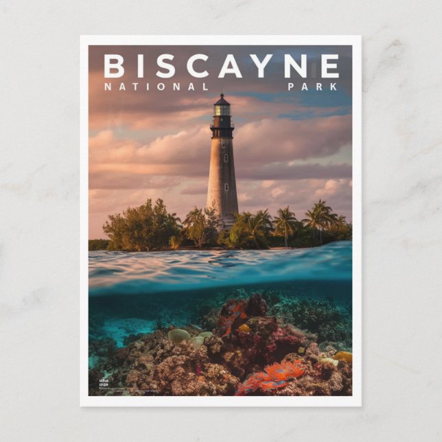 Biscayne National Park Lighthouse Postcard (Front)