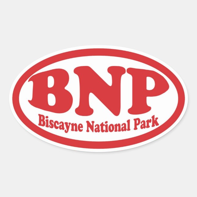 Biscayne National Park red oval sticker (Front)