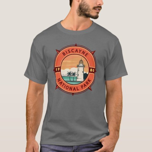 Biscayne National Park Retro Compass Emblem T_Shirt