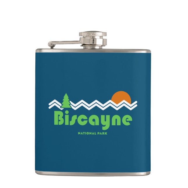 Biscayne National Park Retro Flask (Front)