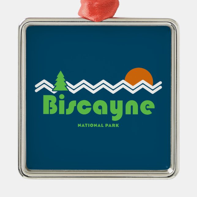 Biscayne National Park Retro Metal Ornament (Front)