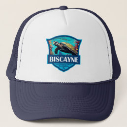 Biscayne National Park Turtle Illustration Retro Trucker Hat