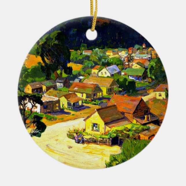 Bischoff - Cambria, a Peaceful California Village Ceramic Ornament (Front)