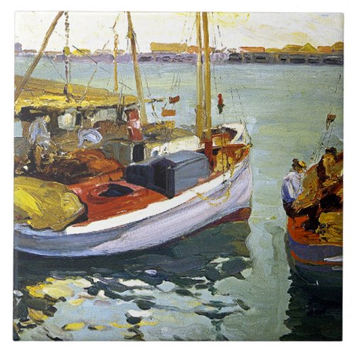Bischoff _ Fishing Boats LA Harbor Ceramic Tile