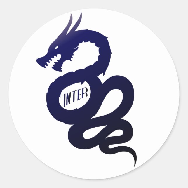 Biscione Nerazzurro Inter (Visconti crest) Classic Round Sticker (Front)