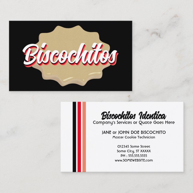 biscochitos business card (Front/Back)