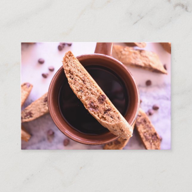Biscotti Coffee Shop Bakery Pastry Chef Food Cafe Business Card (Front)