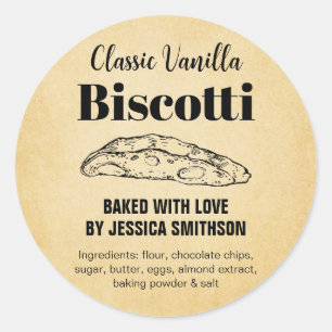 Biscotti Custom Homemade label BIS003brd