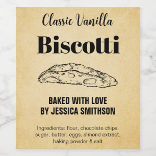 Biscotti Custom Homemade label BIS003bwn