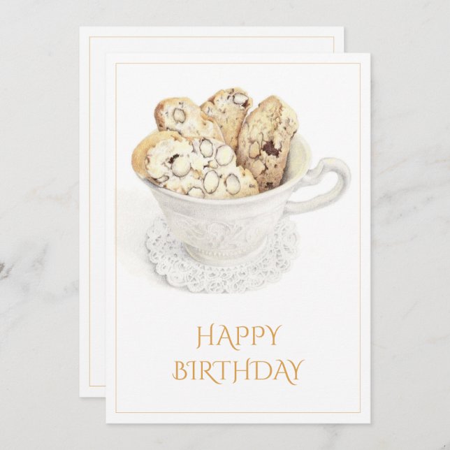 BISCOTTI Happy Birthday 5x7 Flat Card (Front/Back)
