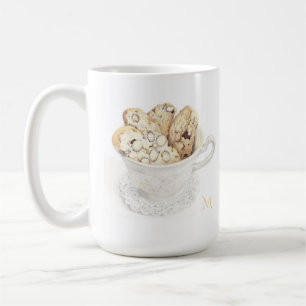 BISCOTTI White Tall Mug + Initial