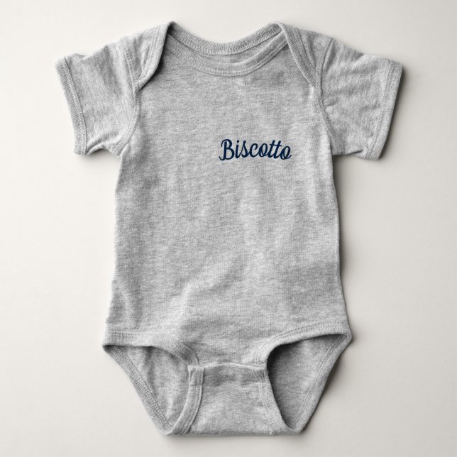 Biscotto / Little Biscuit Baby Bodysuit Gray (Front)