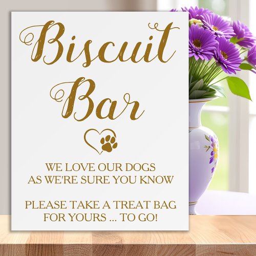 Biscuit Bar Pet Dog Treat Chic Gold Wedding Favor  Foam Board
