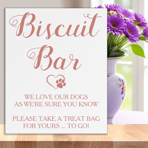 Biscuit Bar Pet Dog Treat Rose Gold Wedding Favor  Foam Board