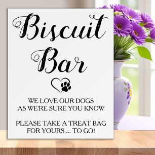 Biscuit Bar Pet Dog Treat Wedding Favor Sign 