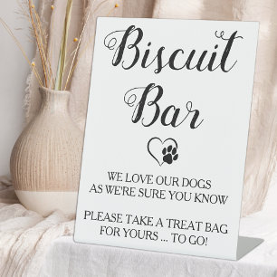 Biscuit Bar Pet Doggie Dog Treat Wedding Favor Pedestal Sign