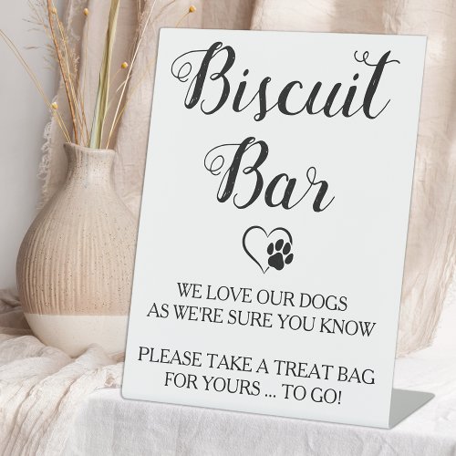 Biscuit Bar Pet Doggie Dog Treat Wedding Favor  Pedestal Sign